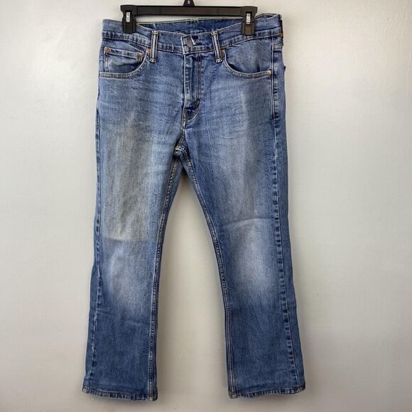 Levis 527 Jeans Mens 32x30 Blue Slim Bootcut Stretch Denim Zip Fly Classic - Picture 1 of 12